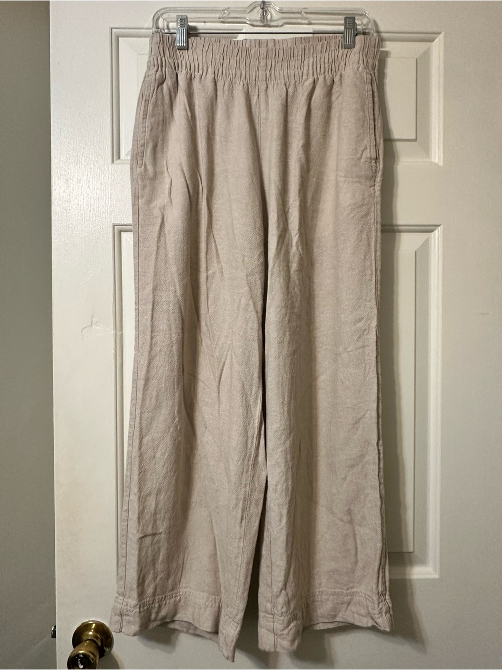 Old Navy Wide-Leg Elastic-Waist Women's Trousers - Light Taupe